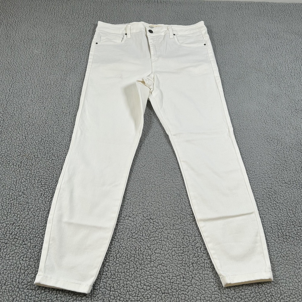 Grace & Lace Jeans Womens 14 White Mid Rise Skinny Ankle Stretch Denim Pants